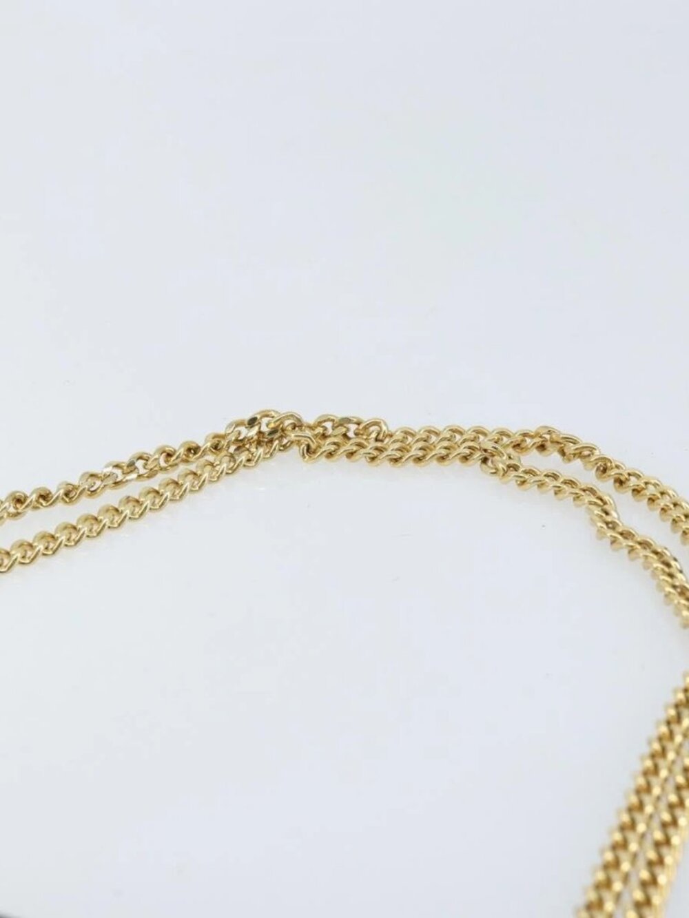 Christian Dior Honeycomb Canvas Chain Shoulder Bag PVC Black Gold Auth ka2491 - Picture 9 of 16